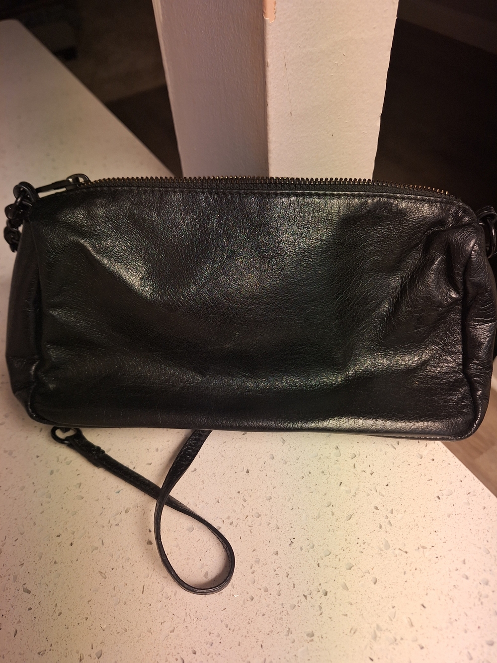 NWOT Elliot Lucca Black Woven Leather Crossbody Bag. - Picture 4 of 4